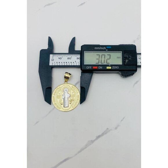 10k gold pendant medallion Saint Benedict  ✨ San Benito Medalla - Picture 3 of 4